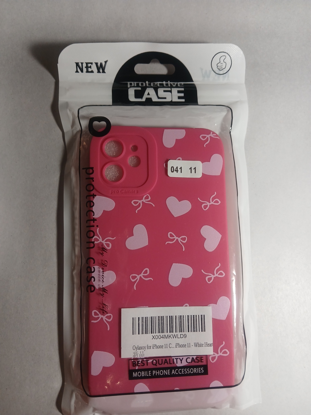 Oylaxoy Pink Heart & Bow Pattern Protective Case for iPhone 11 C  New